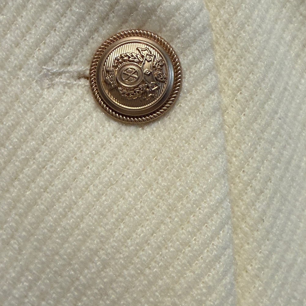 Old Money retro timeless classic Cream Button-Up Jacket gold buttons - Picture 9 of 11